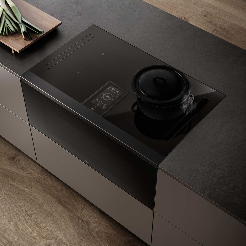 ELICA Built In 90cm Wide Single Oven & Vented Induction Hob - LHOV COMBISTEAM BL/A/90