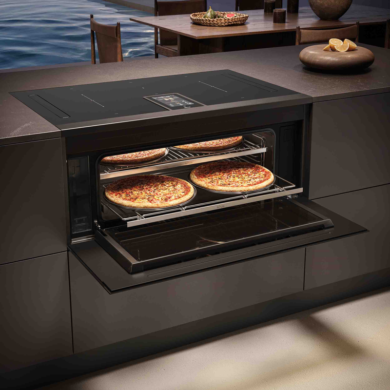 ELICA Built In 90cm Wide Single Oven & Vented Induction Hob - LHOV COMBISTEAM BL/A/90