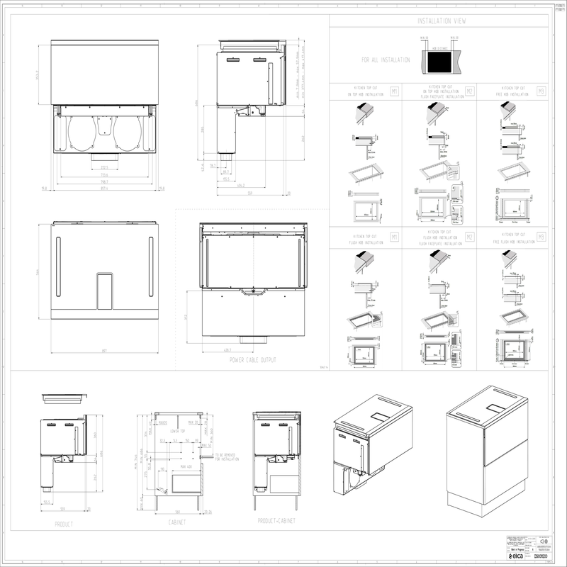 ELICA Built In 90cm Wide Single Oven & Vented Induction Hob - LHOV COMBISTEAM BL/A/90