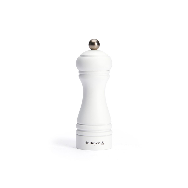 DE BUYER JAVA Matte White Wood Universal Ceramic Mill for Salt, Pepper and Spices 14cm - C045.140303 - New Arrival 2025