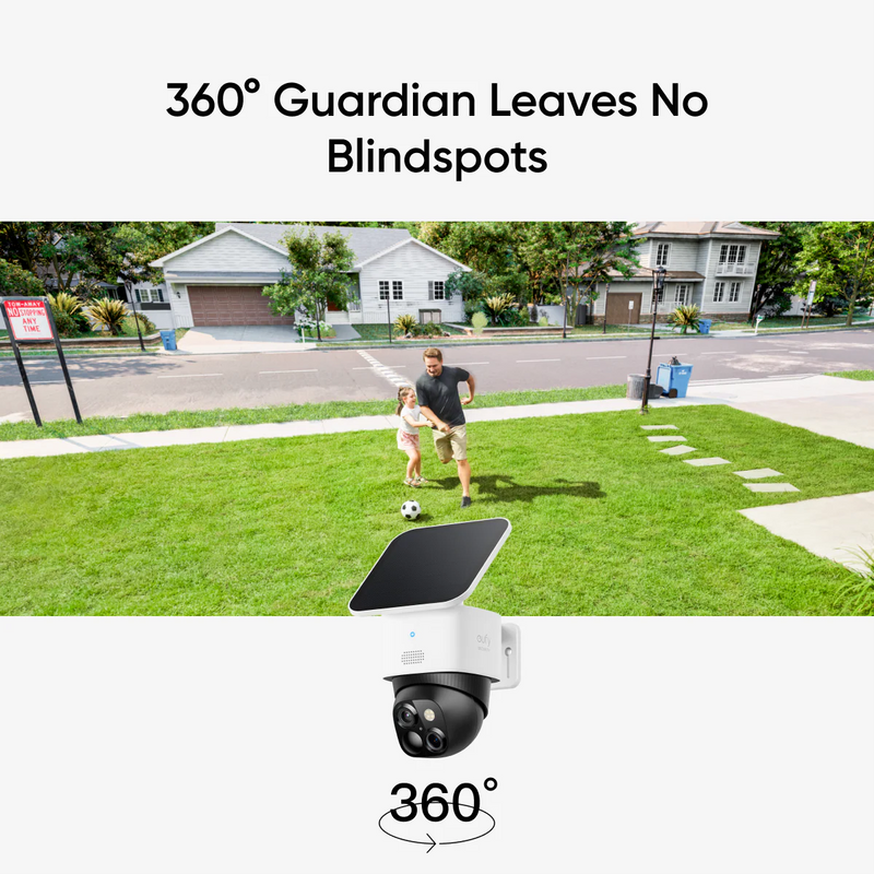 EUFY SoloCam S340 Wireless Outdoor Security Camera with Dual Lens and Solar Panel - T81703W1 - Buy 1 Eufy S340 get an eufy C220 as gift - Black Friday Promo till 30NOV