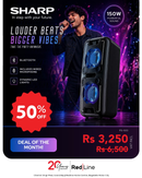 SHARP 33W RMS Rechargeable Portable Party BT Speaker with Microphone - PS-920 - Winter sales until stock last - RedLine Exclusive
