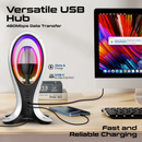PROMATE Dynamic High Fidelity Dual Mode RGB Speaker w/ Headphone Stand & USB Hub - ALPHA-X