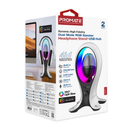 PROMATE Dynamic High Fidelity Dual Mode RGB Speaker w/ Headphone Stand & USB Hub - ALPHA-X