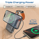 PROMATE 10000mAH Ultra-Compact 3 in 1 MagSafe Compatible Wireless Charging Power Bank - Mavrix-3