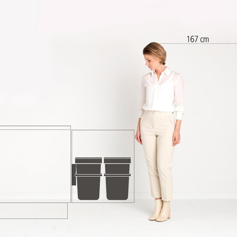 BRABANTIA Sort & Go, 2 x 16 Litres, Built-in Bin - Diwali Promo till 21 Oct