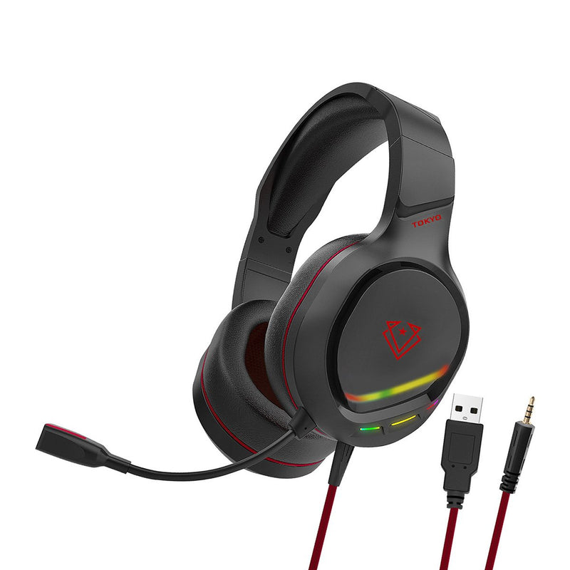 VERTUX  - Noise Isolating Amplified Wired Gaming Headset - TOKYO.RED