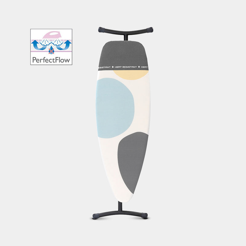 BRABANTIA Ironing Board D 135 x 45 cm, for Steam Iron & Generator - Spring Bubbles - 134760