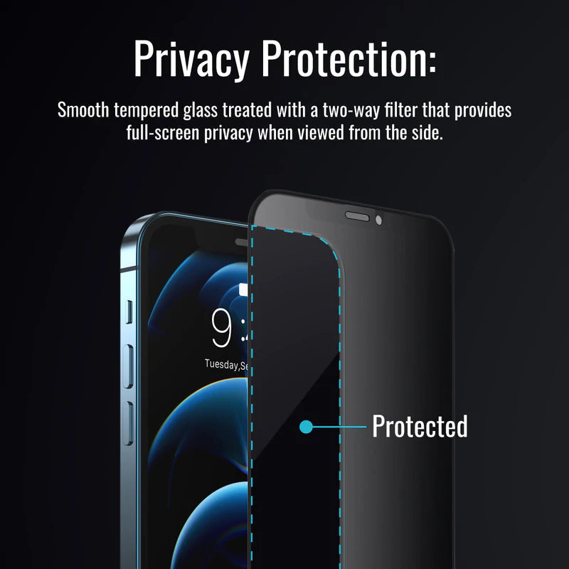 Promate Screen Protector for Iphone - DropProtect™ Matte Tempered Glass with Built-In Bumper - WATCHDOG Series - Independence Day Till 18 Mar