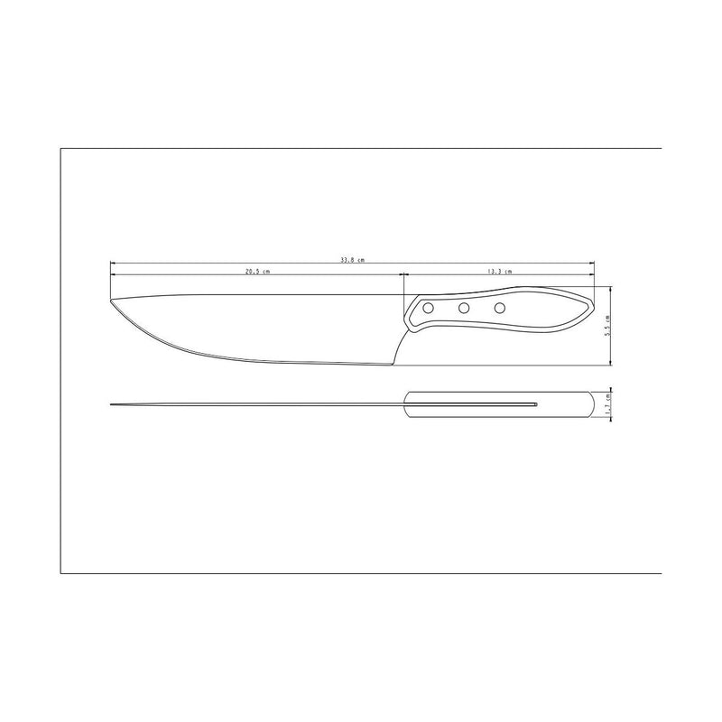 TRAMONTINA 8" [20cm] Stainless Steel Knife with Brown Polywood Handle - 21191/098
