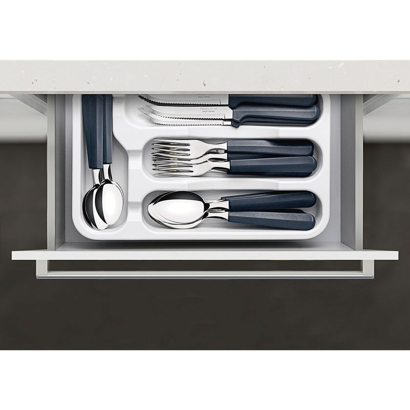 TRAMONTINA Tulum stainless steel Cutlery Set with onyx polypropylene handles and organizer tray, 25 pcs - 23299/683