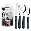 TRAMONTINA Tulum stainless steel Cutlery Set with onyx polypropylene handles and organizer tray, 25 pcs - 23299/683