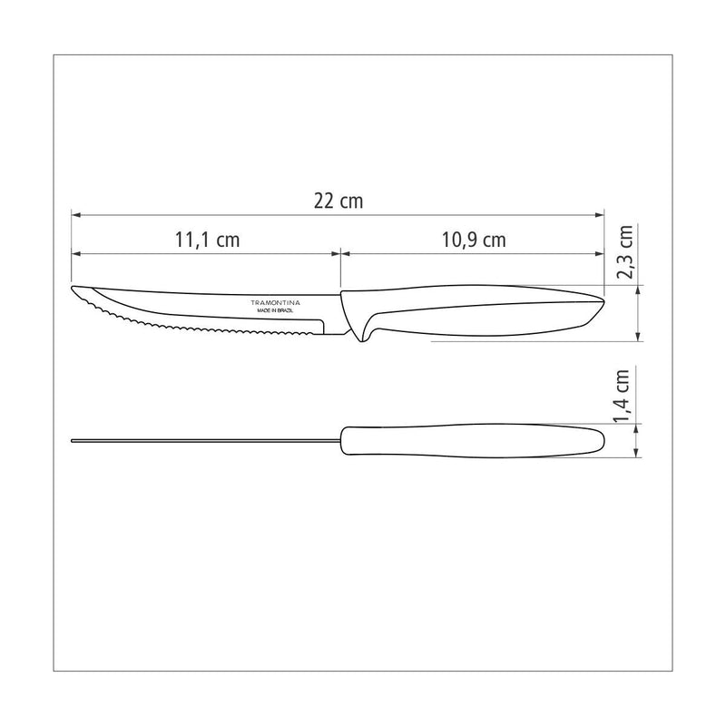 TRAMONTINA 5″ [13cm] Steak Knife Green - 23410/825