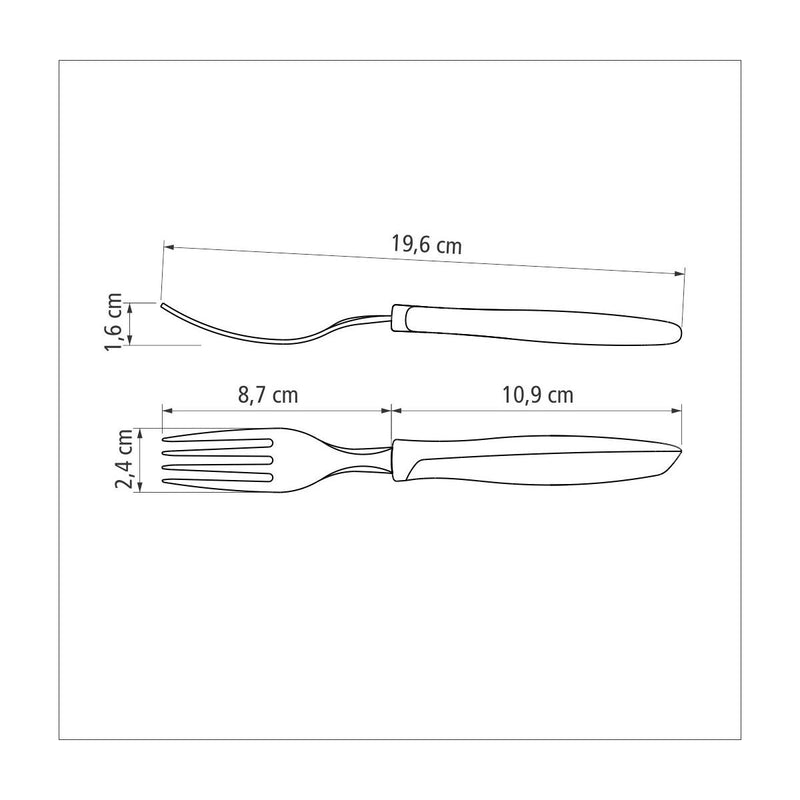 TRAMONTINA Set of 3 Pcs, Fork Set [Blister Packaging] - 23412/360