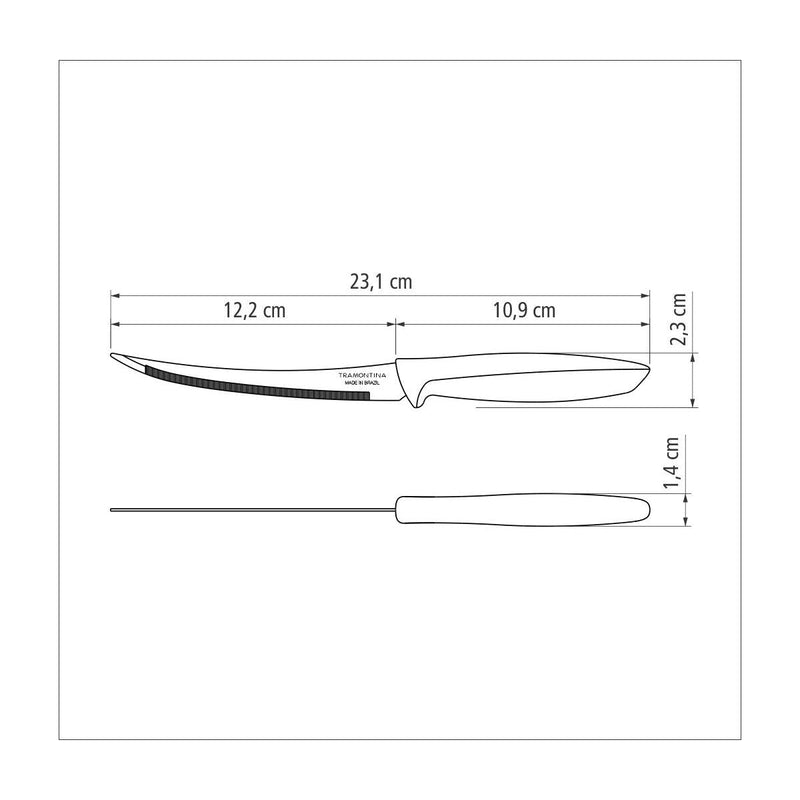 TRAMONTINA 5" [13cm] Plenus Tomato Knife Grey 23428/865