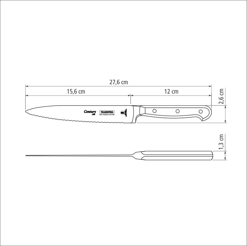 TRAMONTINA 6'' [15cm] Century Serrated Carving Knife - 24008/106