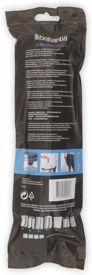 BRABANTIA 10-12L PerfectFit Bags, Code C, 20 Bags - 245343