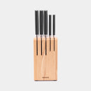 BRABANTIA Profile, Wooden Knife Block + Set of 5 Knives - 260483