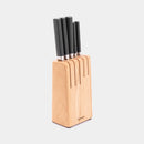 BRABANTIA Profile, Wooden Knife Block + Set of 5 Knives - 260483