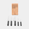 BRABANTIA Profile, Wooden Knife Block + Set of 5 Knives - 260483