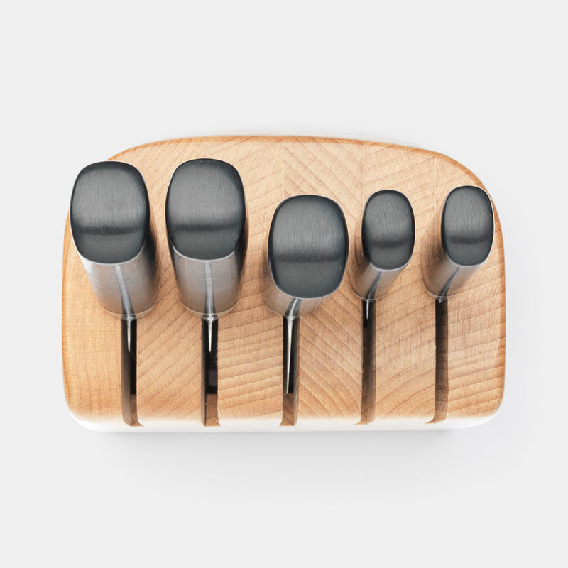 BRABANTIA Profile, Wooden Knife Block + Set of 5 Knives - 260483