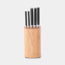 BRABANTIA Profile, Wooden Knife Block + Set of 5 Knives - 260483