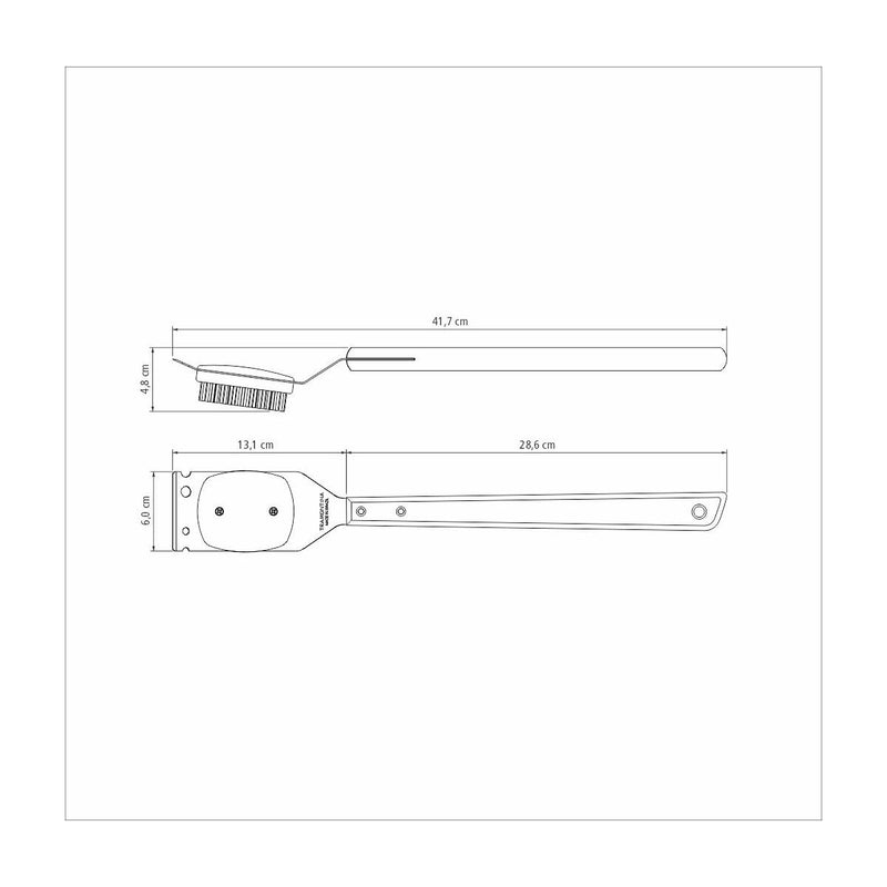 TRAMONTINA Churrasco Stainless Steel Grill Brush with a 41.7cm Wood Handle - 26445/100