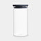 BRABANTIA 1.1L Stackable Glass Jar, Dark Grey - 298264