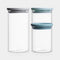 BRABANTIA Set of 3 Mix Stackable Glass Jars - 298325