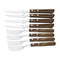 TRAMONTINA Stainless steel flatware set with brown Polywood handle and wooden case, 8pcs set - 29899/502