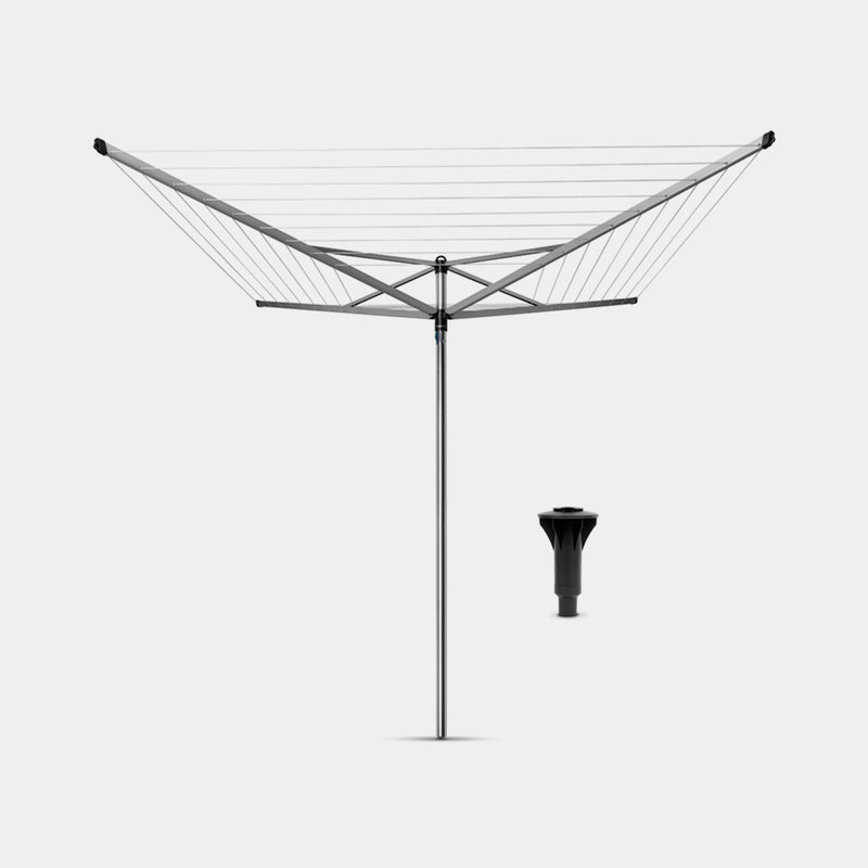 BRABANTIA 40m Rotary Dryer Topspinner with Concrete Tube, Ø 45 mm - Metallic Grey - 310768