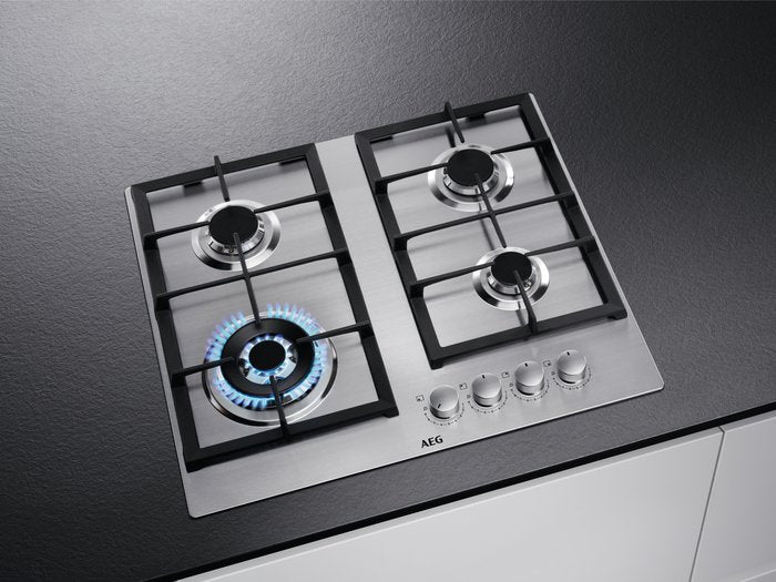 AEG Built-in Gas Hob INOX 60cm, 4 Burners - HGB64301UM
