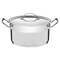 TRAMONTINA Professional 28cm 8.4L stainless steel deep casserole dish with flat lid, tri-ply base and satin accent - 62624/280 - Limited Stock
