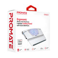 PROMATE Ergonomic Multi-Level Aluminium Laptop Cooling Stand with Dual USB Ports - AIRBASE-6 - RedLine Exclusive