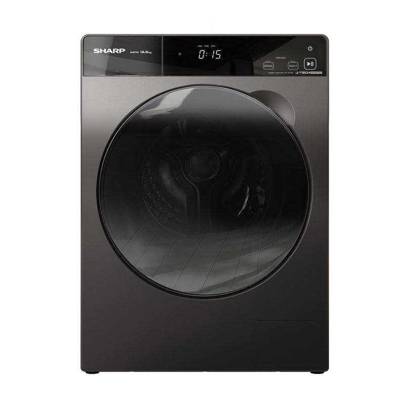 SHARP 12.5KG A Inverter Premium Front Loading Washing Machine - ES-FP1252KJZ-S - Sept Promo till 30 Sept