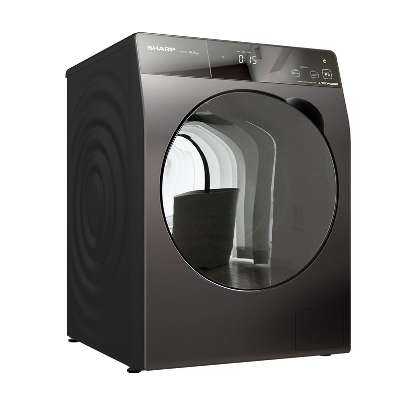 SHARP 12.5KG A Inverter Premium Front Loading Washing Machine - ES-FP1252KJZ-S - Sept Promo till 30 Sept