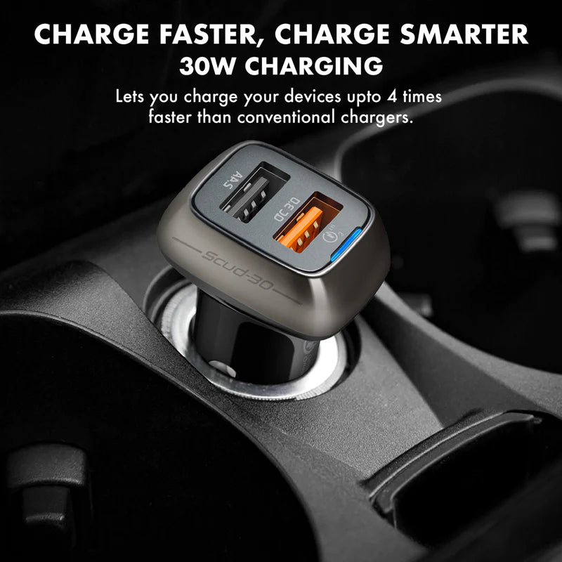 PROMATE QC 3.0 Car Charger with 30 Watt Dual USB Ports - SCUD-30 - Sept Promo till 30 Sept