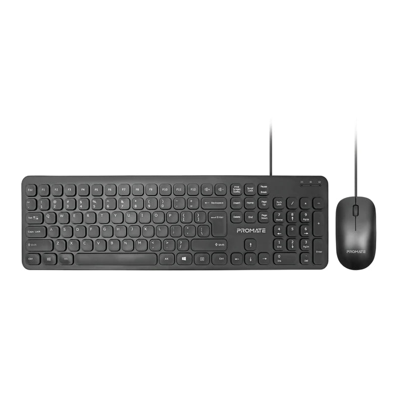 PROMATE Quiet Key Wired Compact KeyBoard & Mouse -  COMBO-KM2.EN