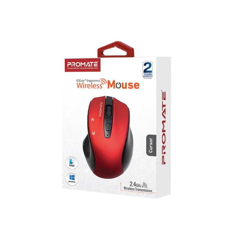 PROMATE EZGrip™ Ergonomic Wireless Mouse - CURSOR