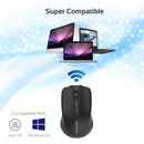 PROMATE Wireless Ergonomic Optical Mouse - CLIX-8.BLACK