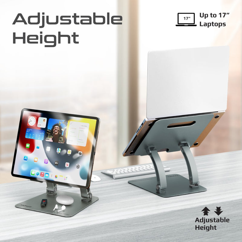 PROMATE Ergonomic Multi-Level Aluminium Laptop Stand- DESKMATE-7.GREY ...