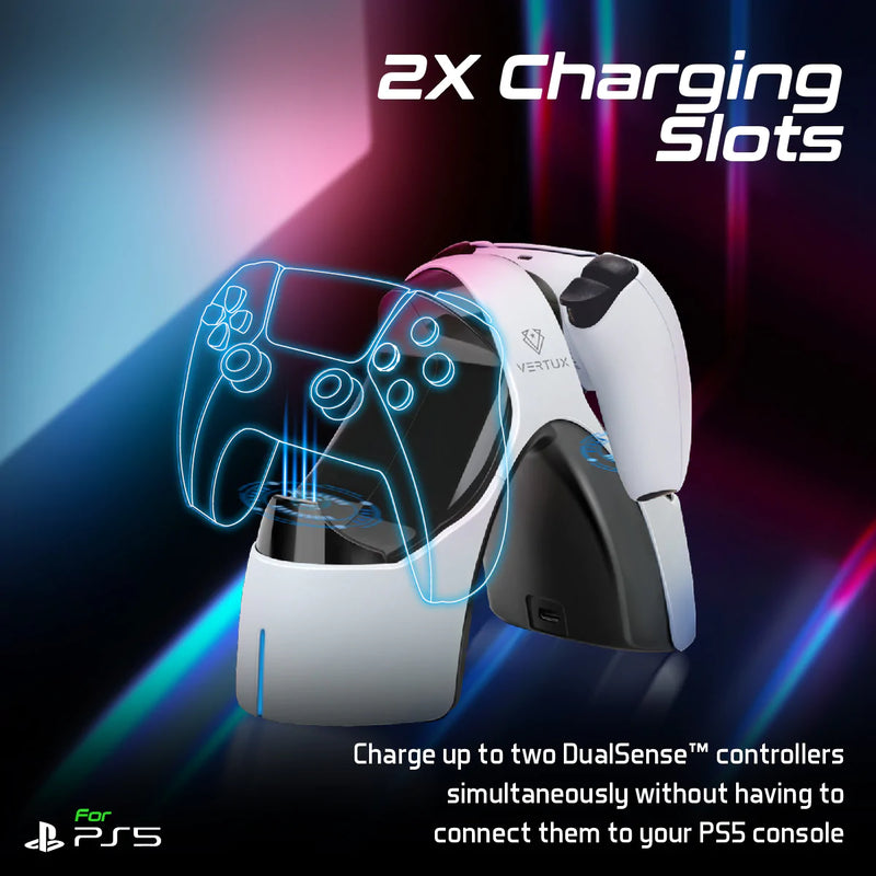 VERTUX PS5 DualSense™ Controller Charging Station - DUALDOCK-PS5.WH