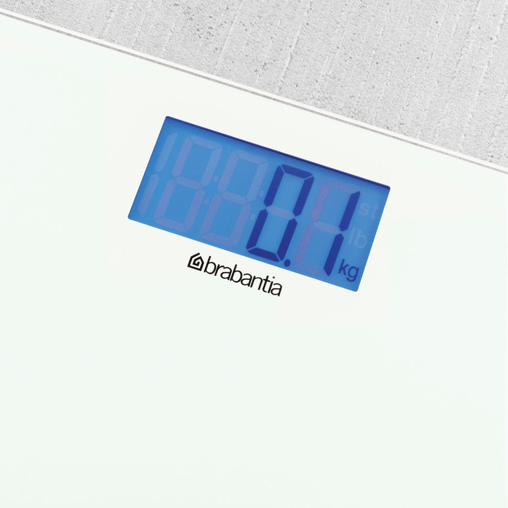 BRABANTIA Digital Bathroom Scales, Battery Powered, Glass - White - 48 – Online Shop In Mauritius