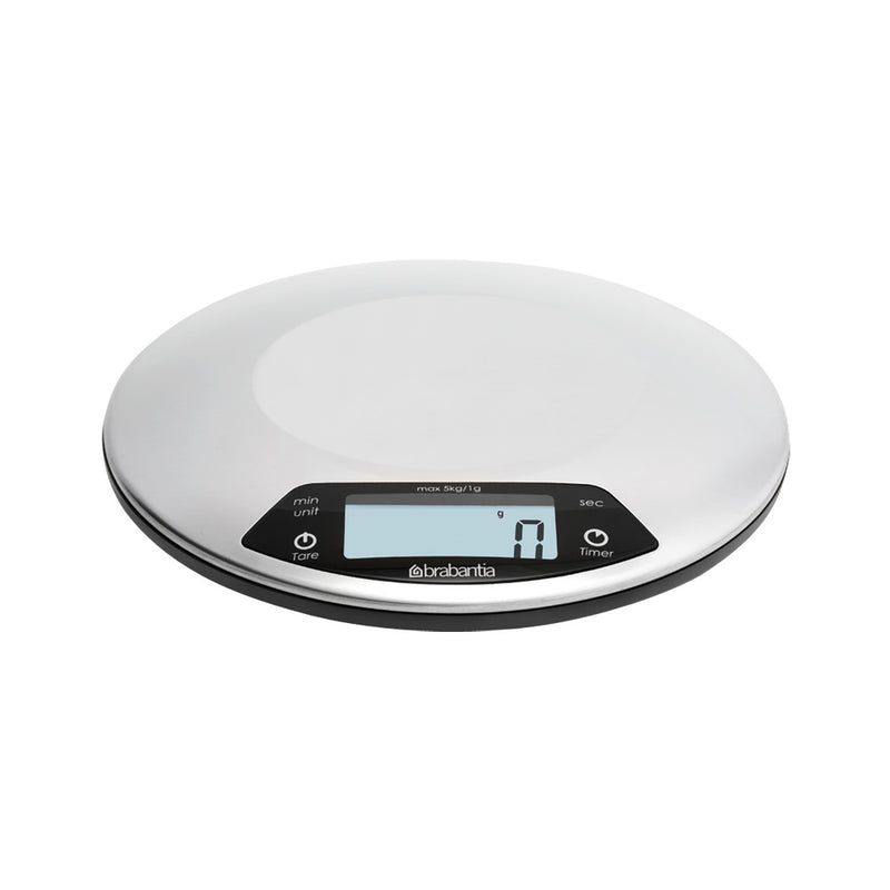 BRABANTIA Digital Kitchen Scales, Round Matt Steel - 480560 – Online Shop  In Mauritius