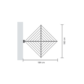BRABANTIA 24m WallFix Dryer + Protection/Storage Box Metallic Grey - 475924
