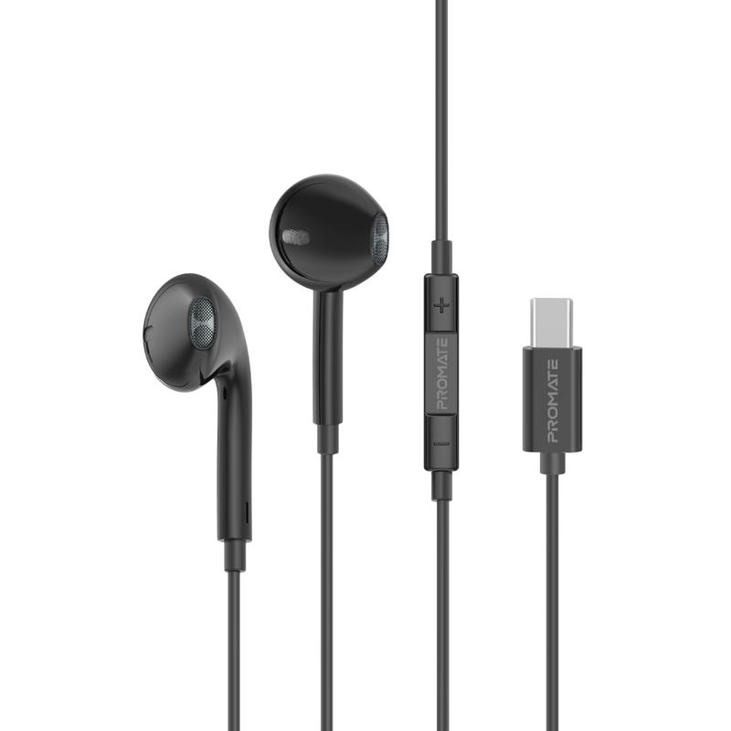 PROMATE Designed USB-C Stereo Earphones with Mic & Volume Control - GEARPOD-C2
