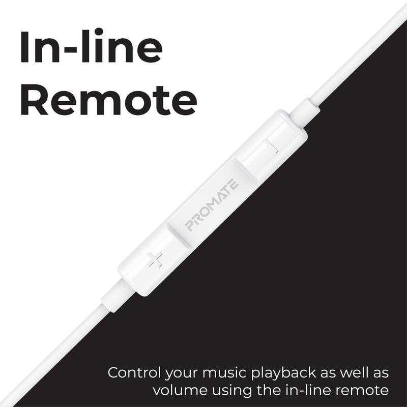 PROMATE Designed USB-C Stereo Earphones with Mic & Volume Control - GEARPOD-C2