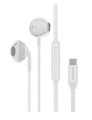 PROMATE Designed USB-C Stereo Earphones with Mic & Volume Control - GEARPOD-C2