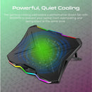 VERTUX Quiet Cooling Laptop Stand With Rainbow LED Lights - GLARE