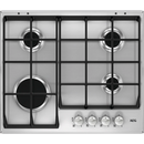 AEG 60cm Built-In Gas Hob Inox with 4 Burners and Cast Iron Support - HG654351SM